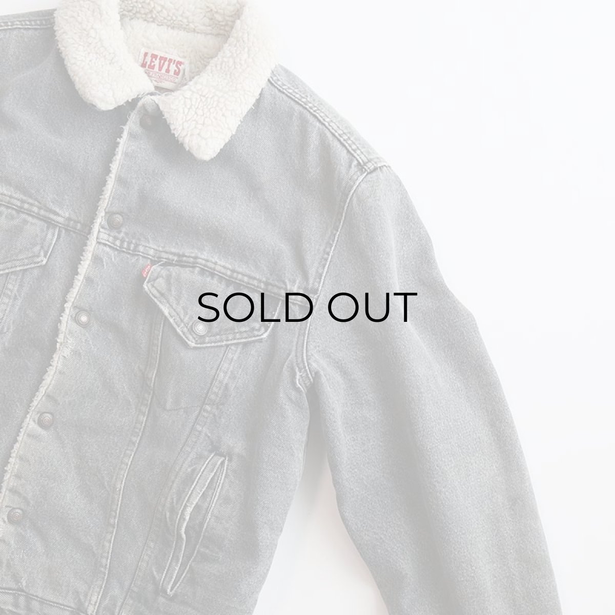 画像4: 80's LEVI'S 70608 BLACK DENIM BOA LINING SHERPA JACKET "MADE IN USA" (4)