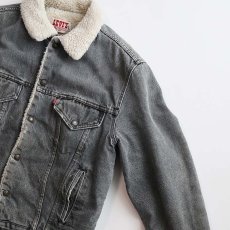 画像4: 80's LEVI'S 70608 BLACK DENIM BOA LINING SHERPA JACKET "MADE IN USA" (4)