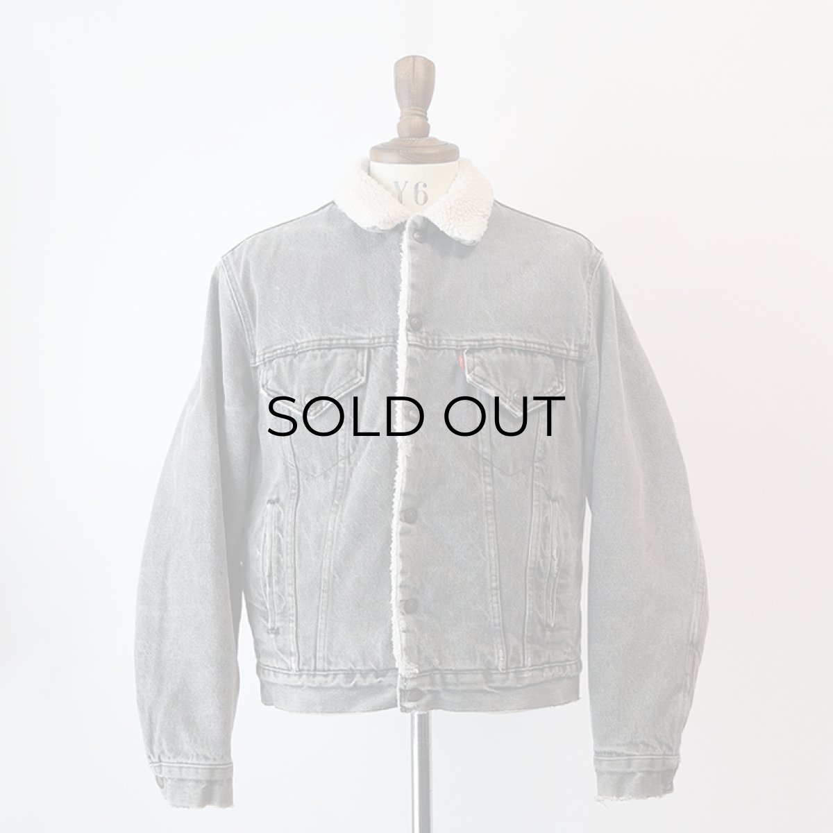 画像16: 80's LEVI'S 70608 BLACK DENIM BOA LINING SHERPA JACKET "MADE IN USA" (16)