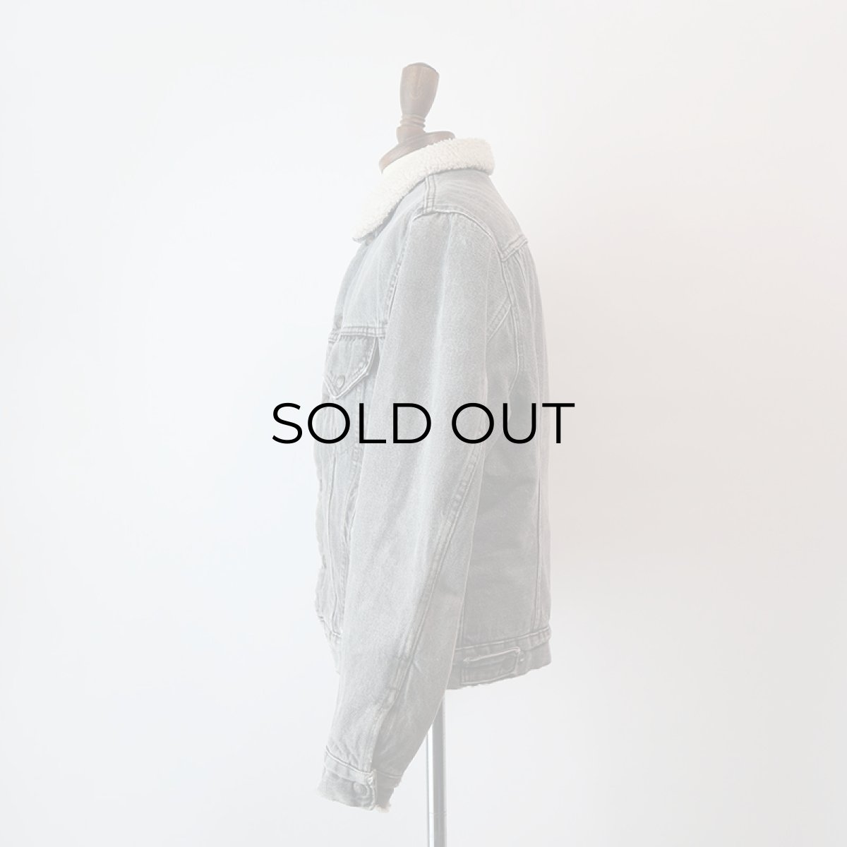 画像17: 80's LEVI'S 70608 BLACK DENIM BOA LINING SHERPA JACKET "MADE IN USA" (17)