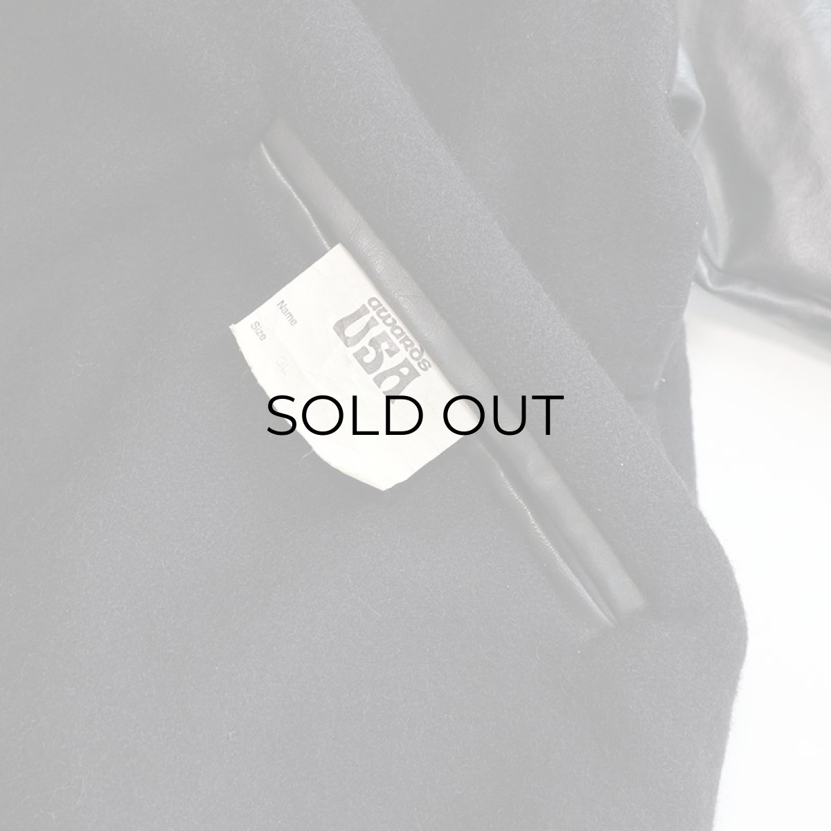 画像8: 〜90's awards USA WOOL MELTON QUILTED LINING FAKE LEATHER SLEEVE VARSITY JACKET "MADE IN USA" (8)