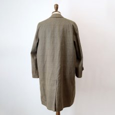 画像12: 60's UNKNOWN BRAND GLEN CHECK STAND FALL COLLAR COAT with BOA LINER (12)