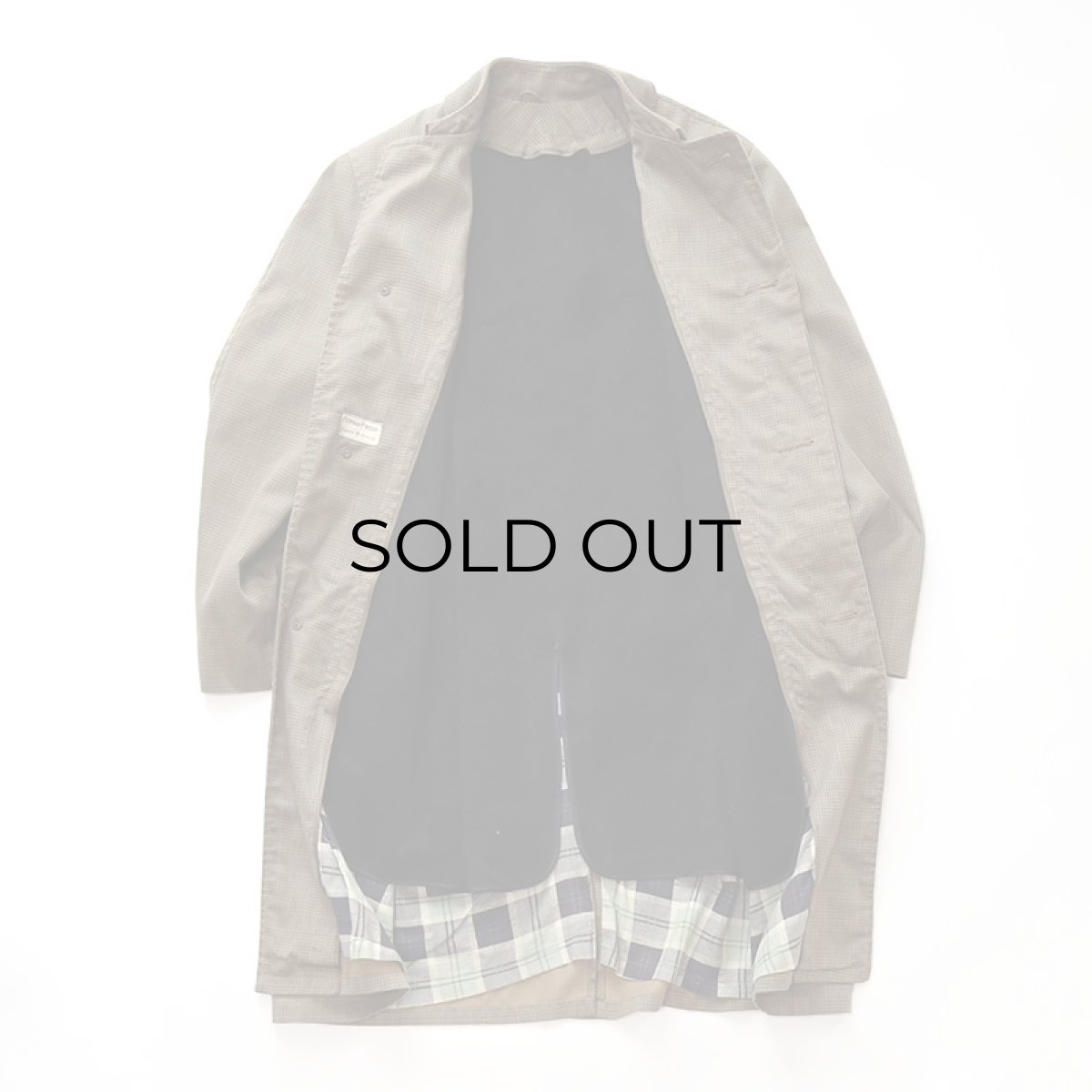 画像2: 60's UNKNOWN BRAND GLEN CHECK STAND FALL COLLAR COAT with BOA LINER (2)