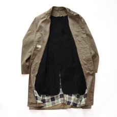 画像2: 60's UNKNOWN BRAND GLEN CHECK STAND FALL COLLAR COAT with BOA LINER (2)