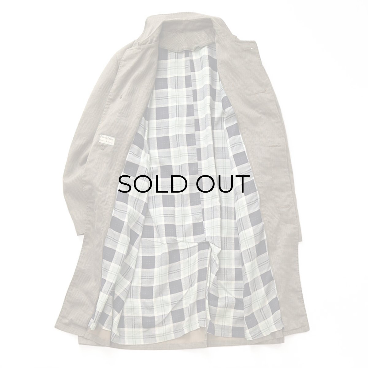 画像4: 60's UNKNOWN BRAND GLEN CHECK STAND FALL COLLAR COAT with BOA LINER (4)