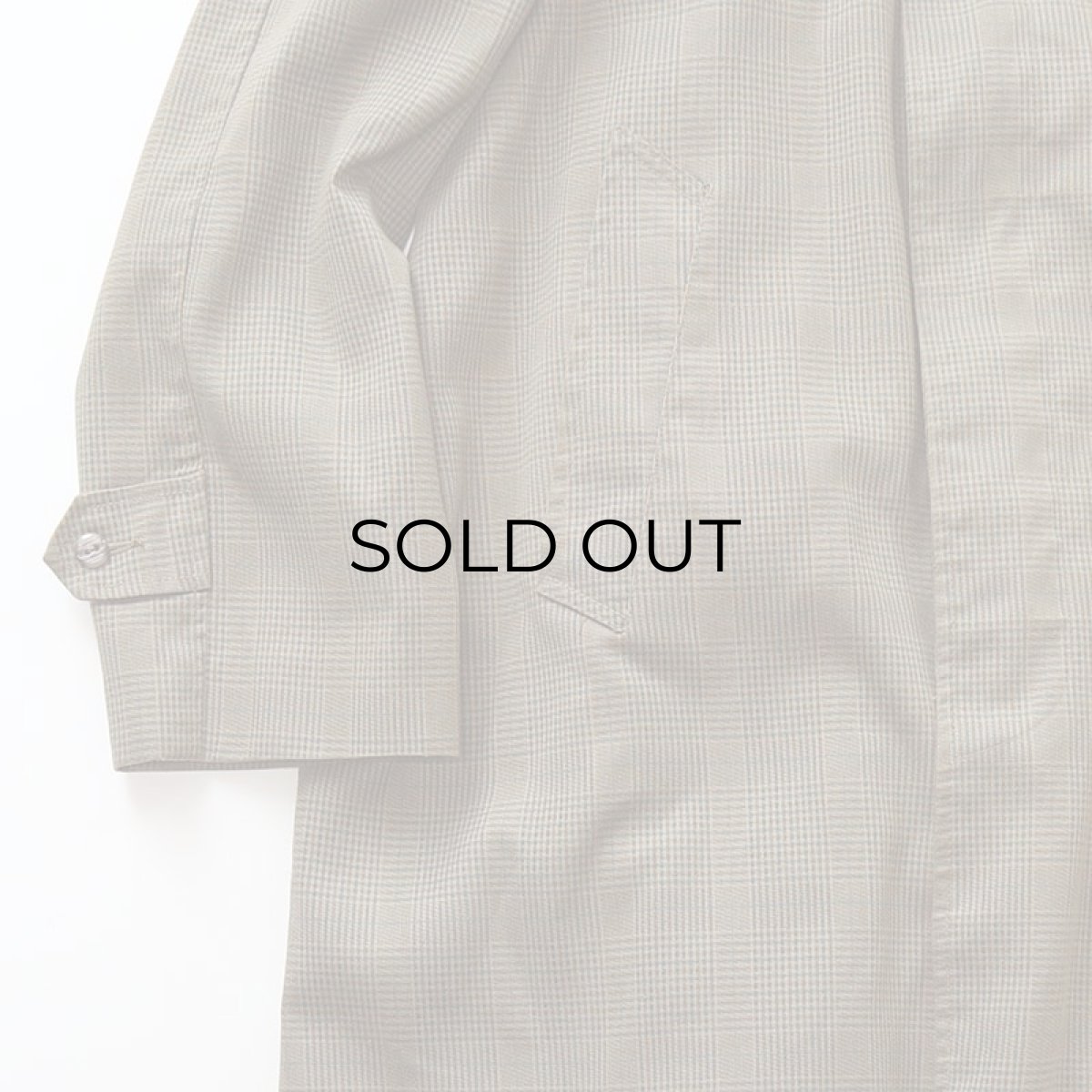 画像7: 60's UNKNOWN BRAND GLEN CHECK STAND FALL COLLAR COAT with BOA LINER (7)