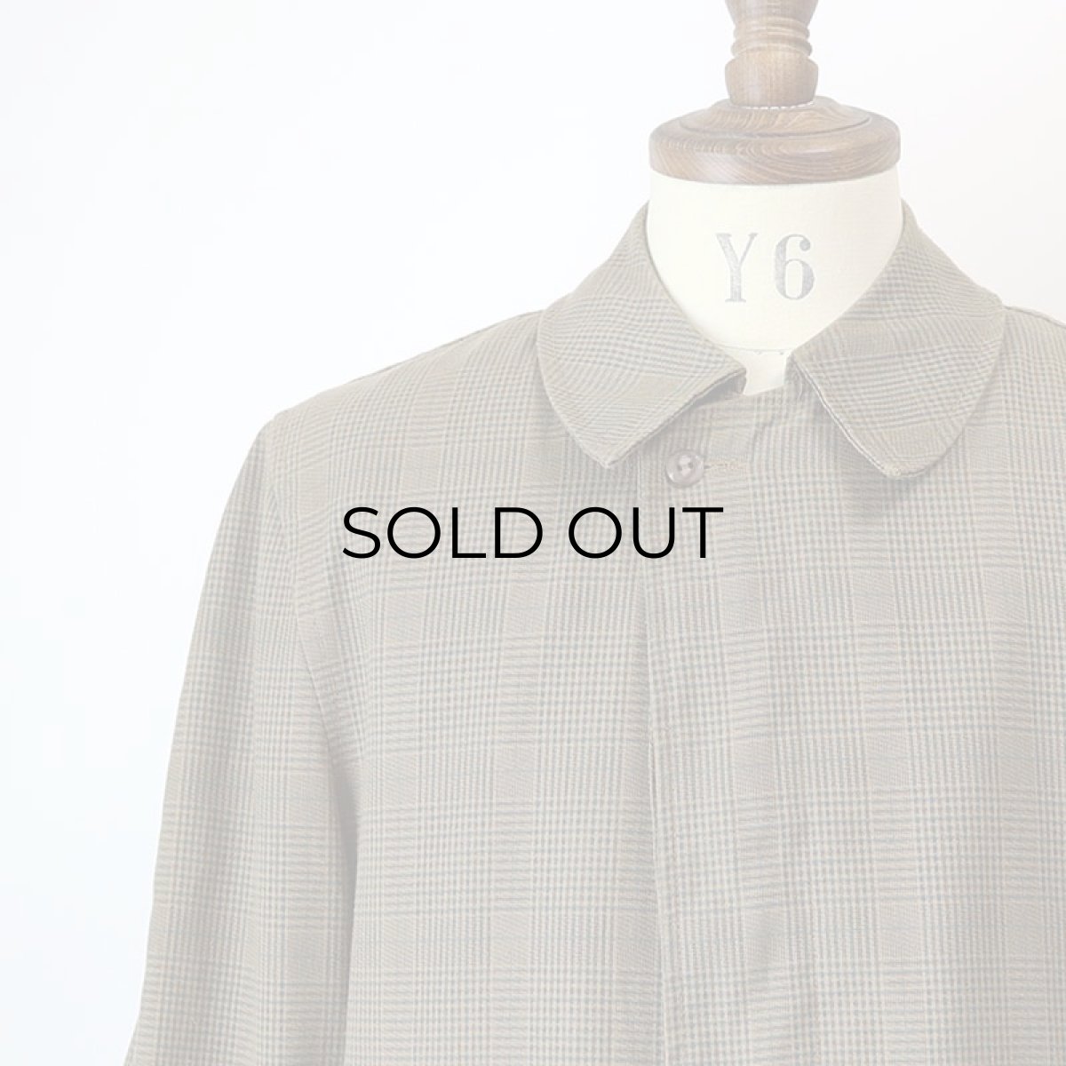 画像9: 60's UNKNOWN BRAND GLEN CHECK STAND FALL COLLAR COAT with BOA LINER (9)