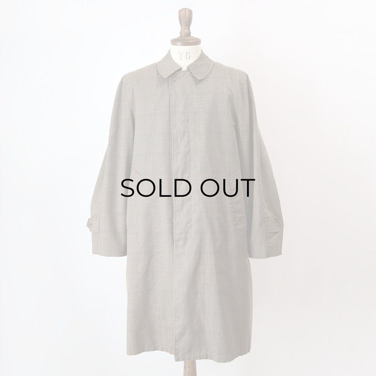 画像10: 60's UNKNOWN BRAND GLEN CHECK STAND FALL COLLAR COAT with BOA LINER (10)