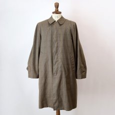 画像10: 60's UNKNOWN BRAND GLEN CHECK STAND FALL COLLAR COAT with BOA LINER (10)