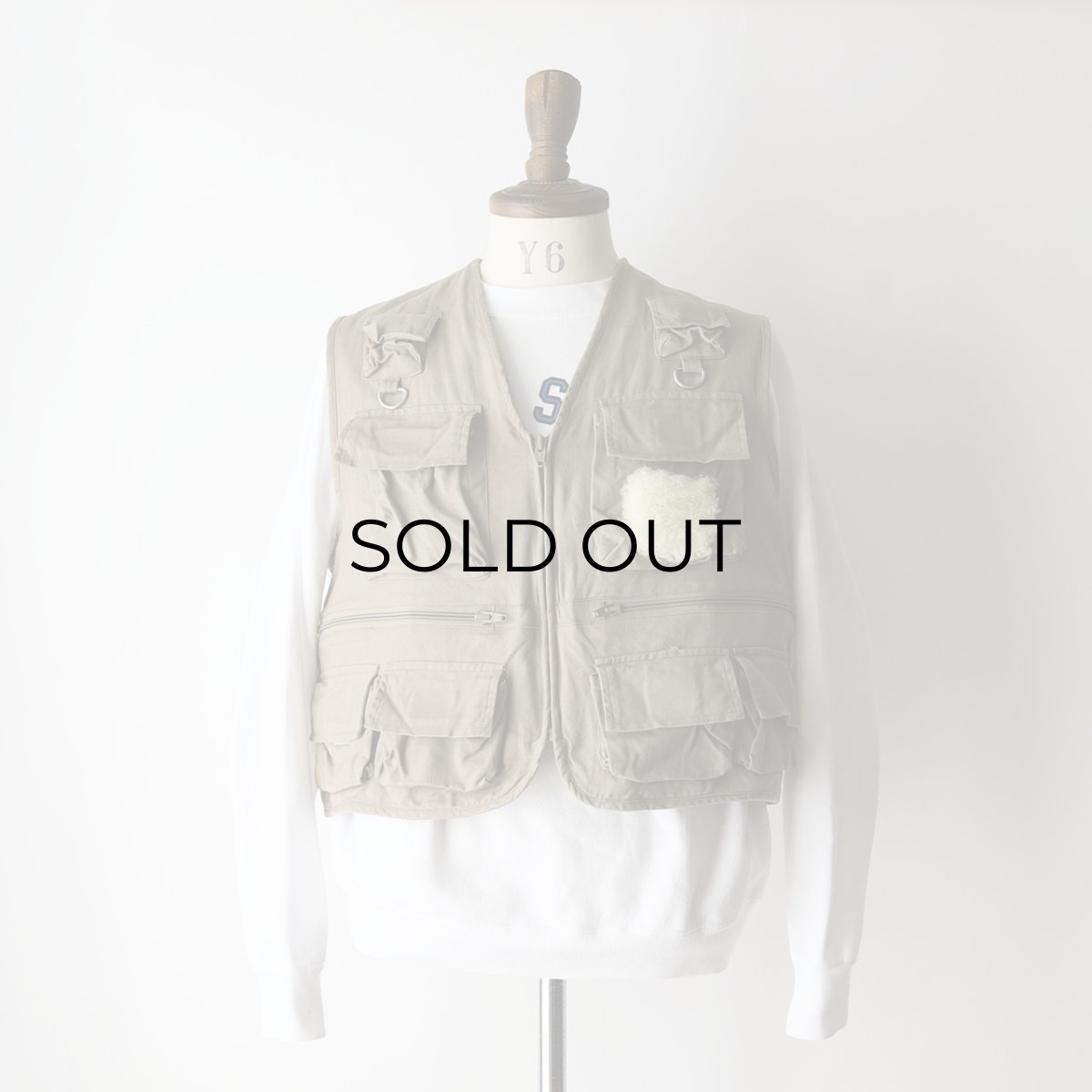 画像8: 90's BLACK SHEEP COTTON Lt. CANVAS FISHING VEST (8)