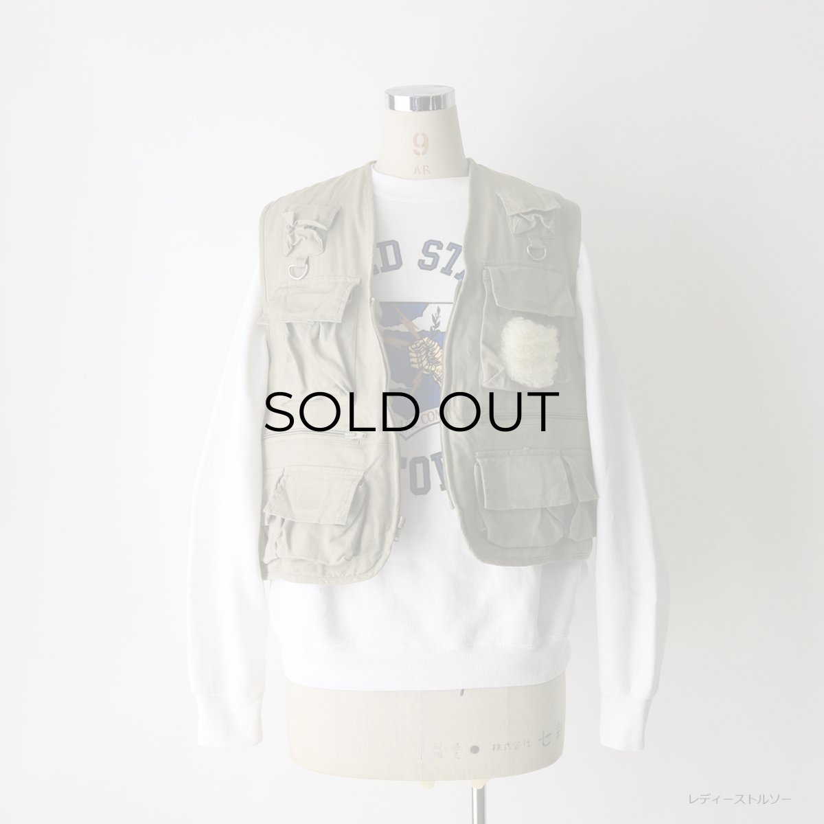 画像11: 90's BLACK SHEEP COTTON Lt. CANVAS FISHING VEST (11)