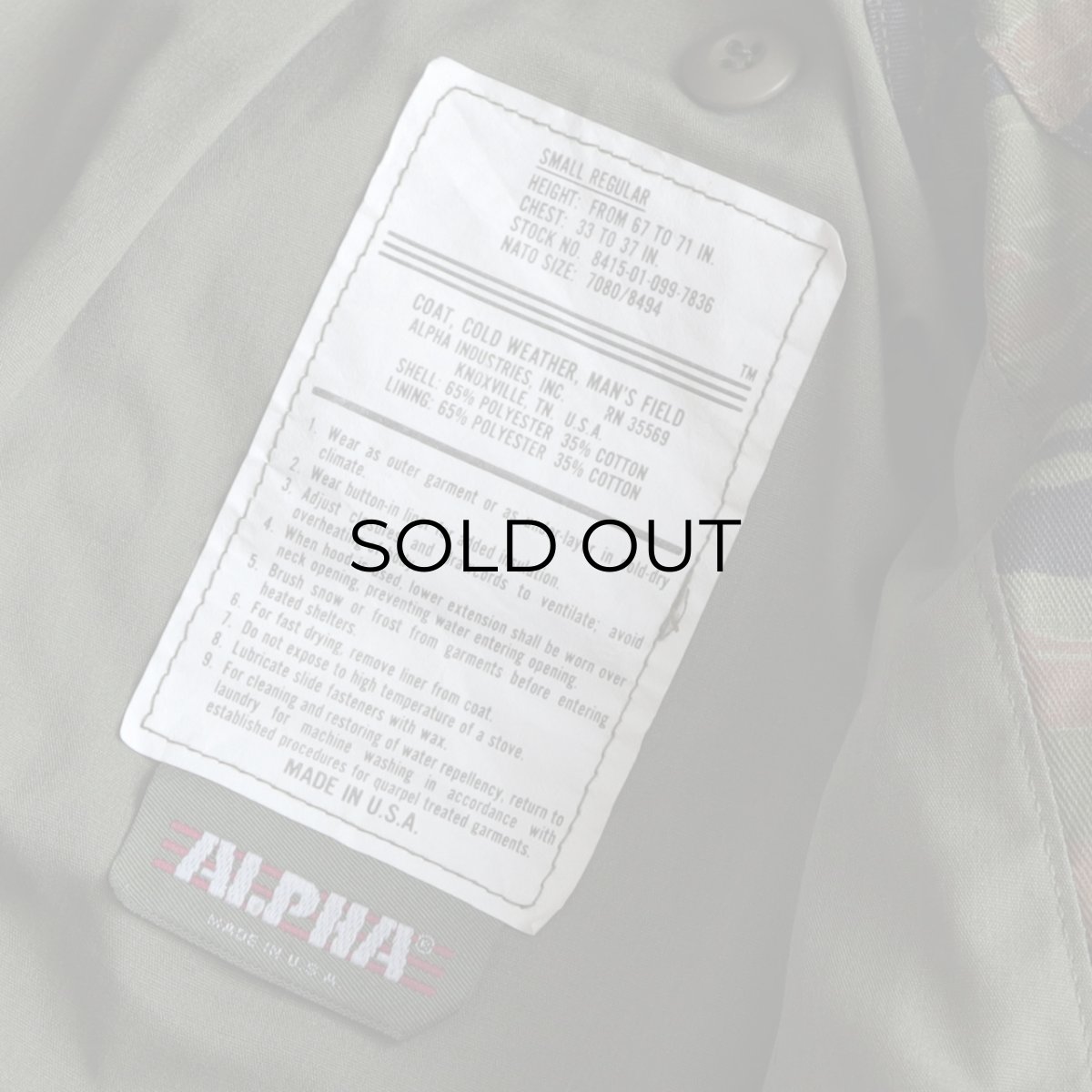 画像11: 〜00's ALPHA M-65 style TIGER STRIPE CAMOUFLAGE FIELD JACKET "MADE IN USA" 【SIZE : SMALL-REGULAR】 (11)