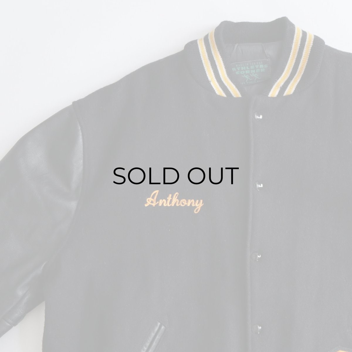 画像4: 〜90's ATHLETES CORNER WOOL MELTON BACK LETTERED LEATHER SLEEVE VARSITY JACKET "MADE IN USA" (4)