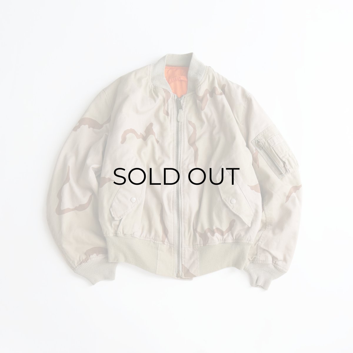 画像1: 〜90's ALPHA MA-1 style DESERT CAMOUFLAGE REVERSIBLE ZIP FLIGHT JACKET "MADE IN USA" (1)