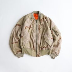 画像1: 〜90's ALPHA MA-1 style DESERT CAMOUFLAGE REVERSIBLE ZIP FLIGHT JACKET "MADE IN USA" (1)