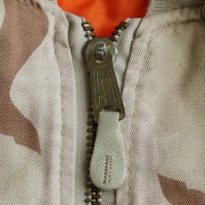 画像8: 〜90's ALPHA MA-1 style DESERT CAMOUFLAGE REVERSIBLE ZIP FLIGHT JACKET "MADE IN USA" (8)