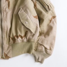 画像4: 〜90's ALPHA MA-1 style DESERT CAMOUFLAGE REVERSIBLE ZIP FLIGHT JACKET "MADE IN USA" (4)