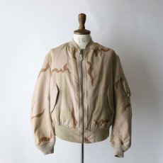 画像14: 〜90's ALPHA MA-1 style DESERT CAMOUFLAGE REVERSIBLE ZIP FLIGHT JACKET "MADE IN USA" (14)