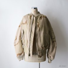 画像17: 〜90's ALPHA MA-1 style DESERT CAMOUFLAGE REVERSIBLE ZIP FLIGHT JACKET "MADE IN USA" (17)