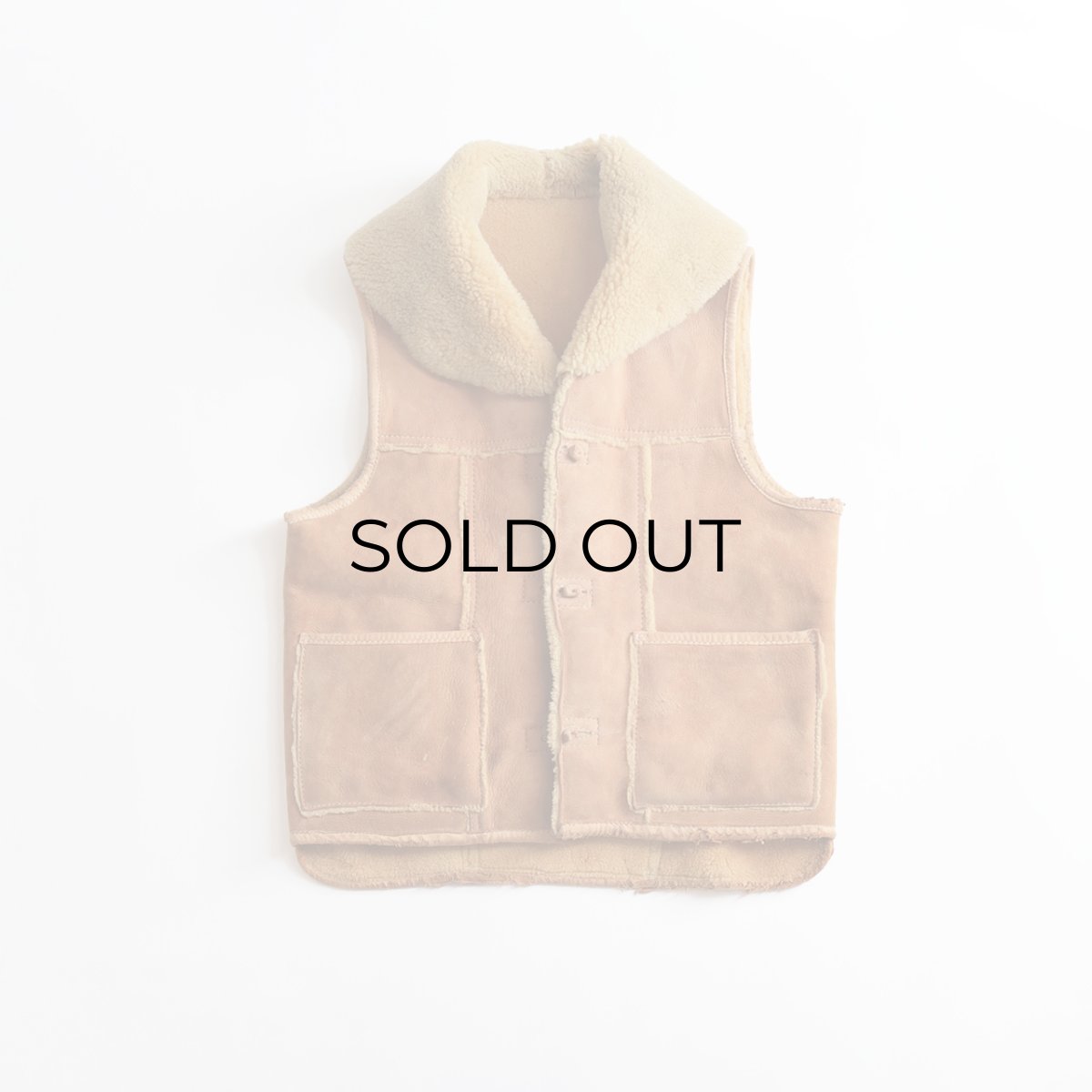 画像1: 70's DIRTY WILL'S SHEEPSKIN SHAWL COLLAR VEST (1)