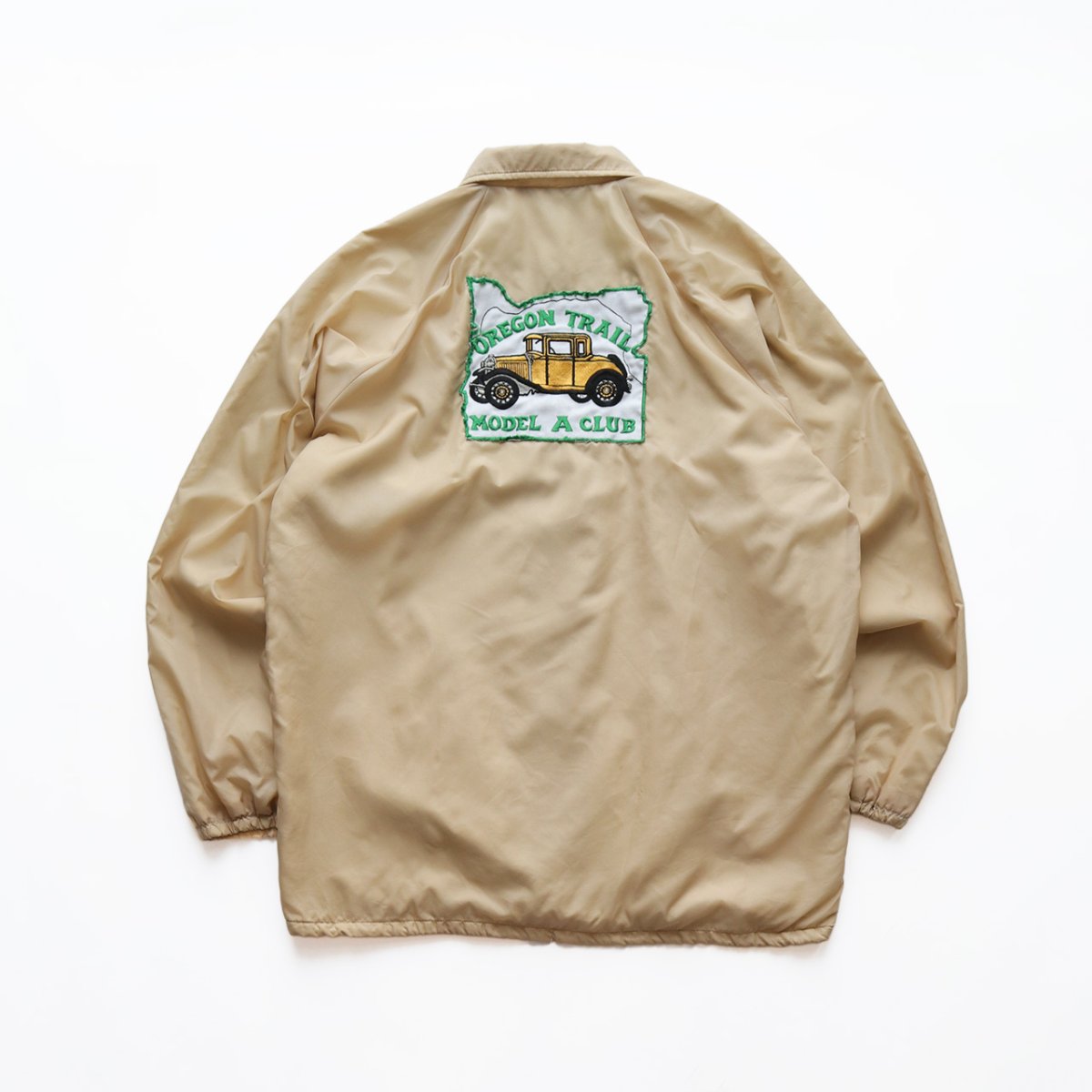 画像1: 〜80's Sears NYLON FLANNEL LINING SNAP COACH JACKET with WAPPEN "OREGON TRAIL" (1)