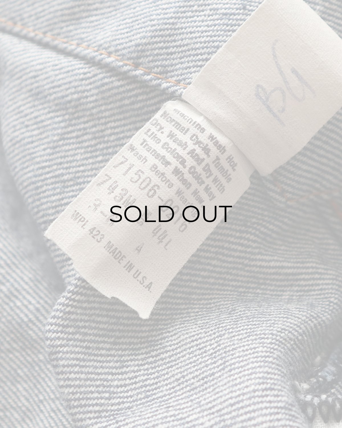 画像10: 80's LEVI'S 71506 COTTON DENIM 4-POCKET TRUCKER JACKET "SIZE 44L" "MADE IN USA" (10)