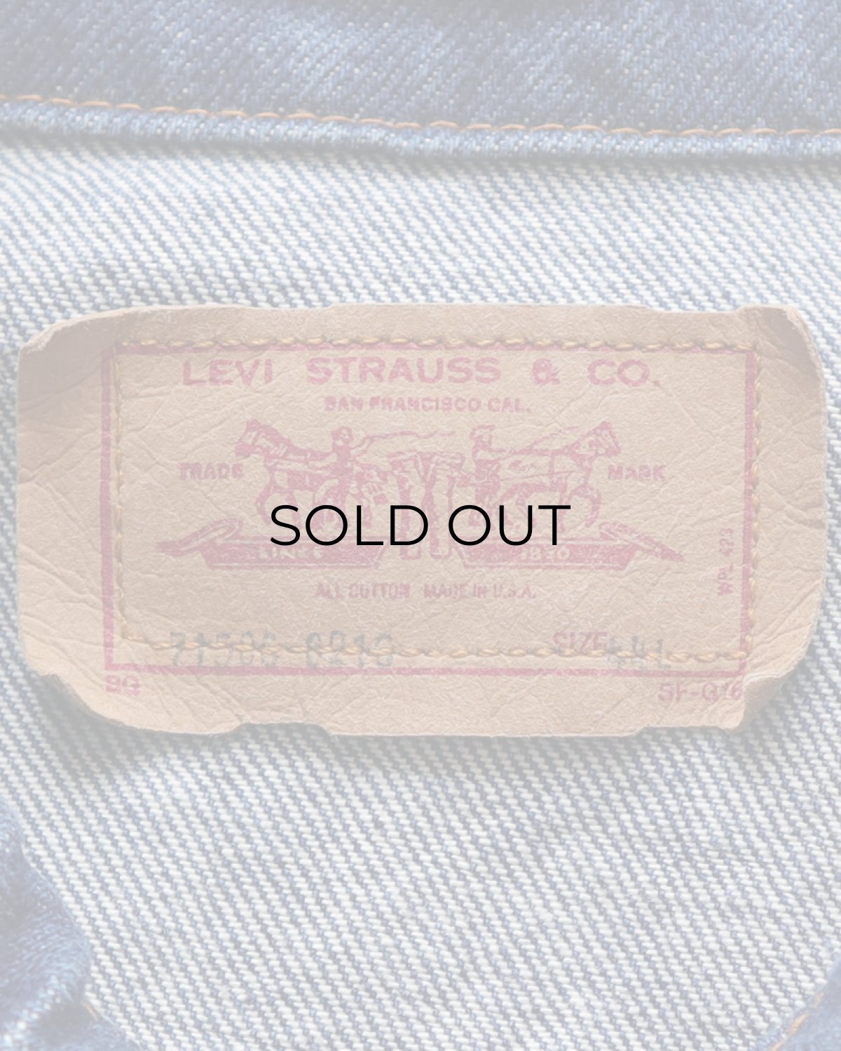 画像8: 80's LEVI'S 71506 COTTON DENIM 4-POCKET TRUCKER JACKET "SIZE 44L" "MADE IN USA" (8)