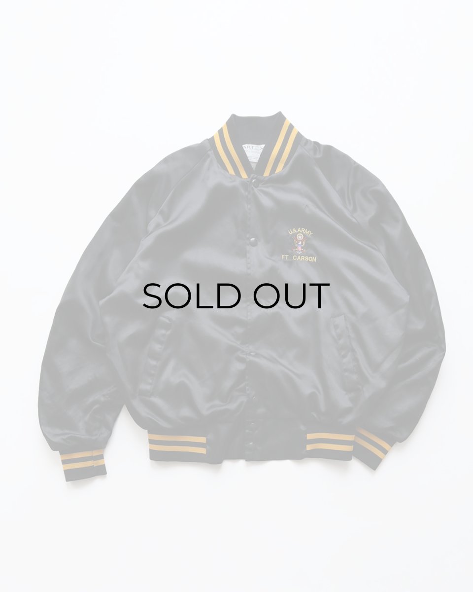 画像1: 〜90's ARTEX NYLON EMBROIDERED LOGO FLANNEL LINING SNAP BLOUSON "US ARMY" "MADE IN USA" (1)