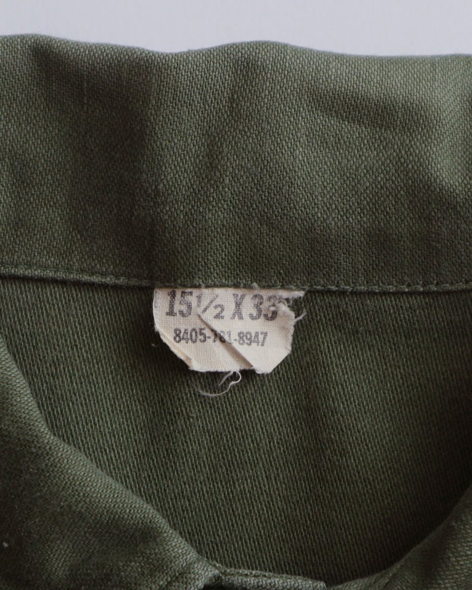 画像7: 60's US ARMY COTTON SATEEN UTILITY SHIRT JACKET with PATCH (7)