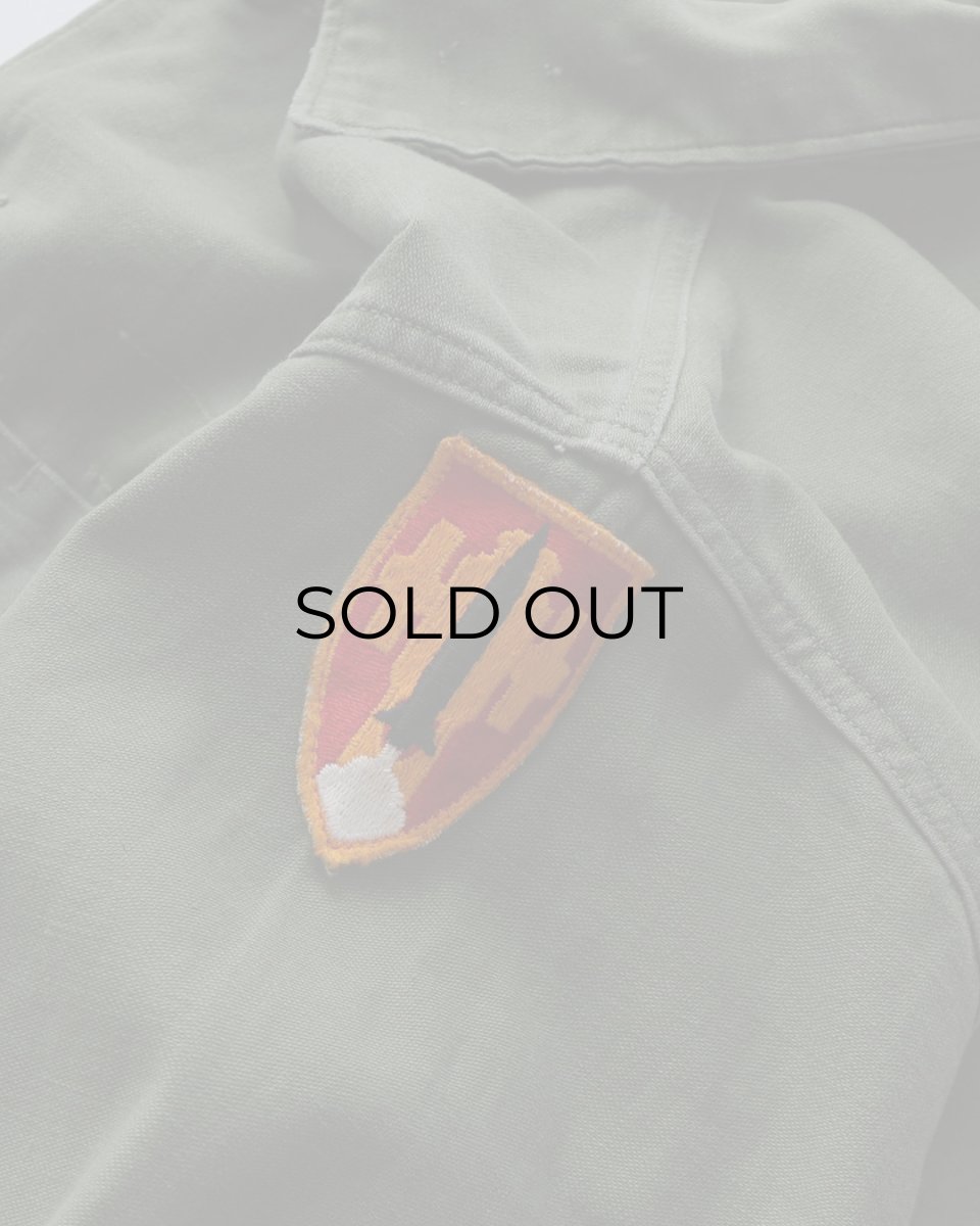 画像9: 60's US ARMY COTTON SATEEN UTILITY SHIRT JACKET with PATCH (9)