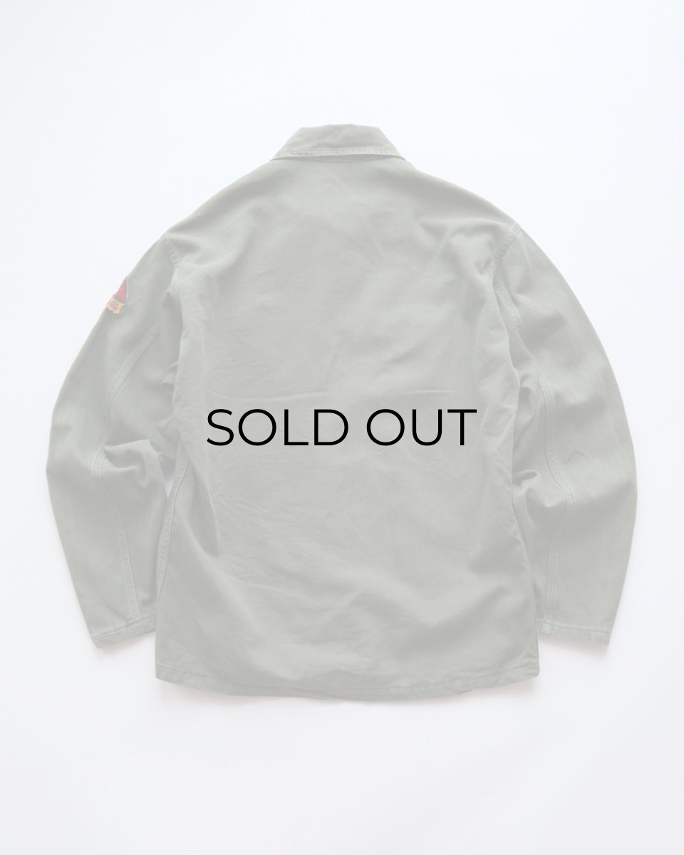 画像3: 60's US ARMY COTTON SATEEN UTILITY SHIRT JACKET with PATCH "1st MODEL" (3)