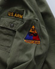 画像7: 60's US ARMY COTTON SATEEN UTILITY SHIRT JACKET with PATCH "1st MODEL" (7)