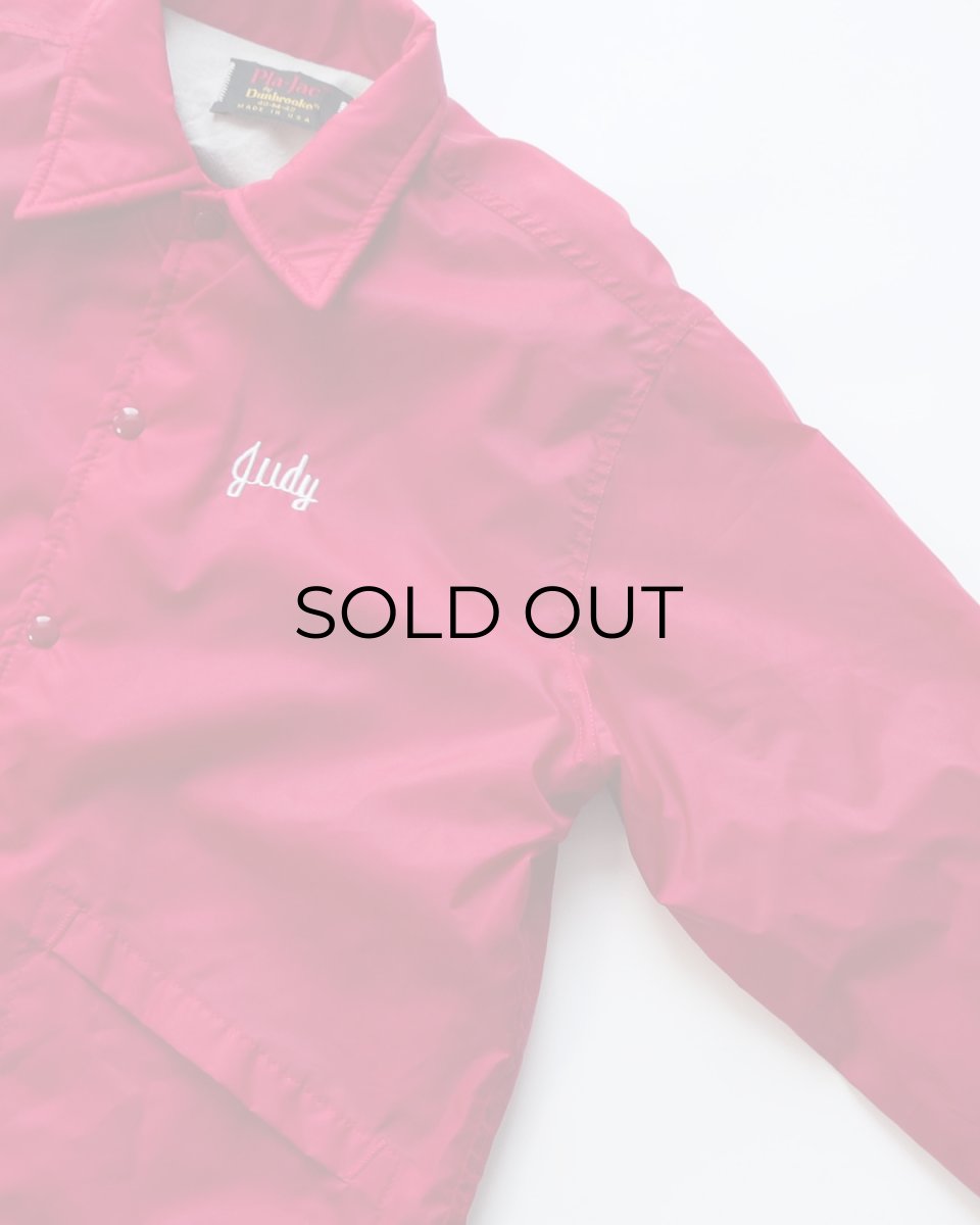 画像4: 〜80's Pla-Jac by Dunbrooke NYLON BACK PRINT FLANNEL LINING SNAP COACH JACKET "MADE IN USA" (4)