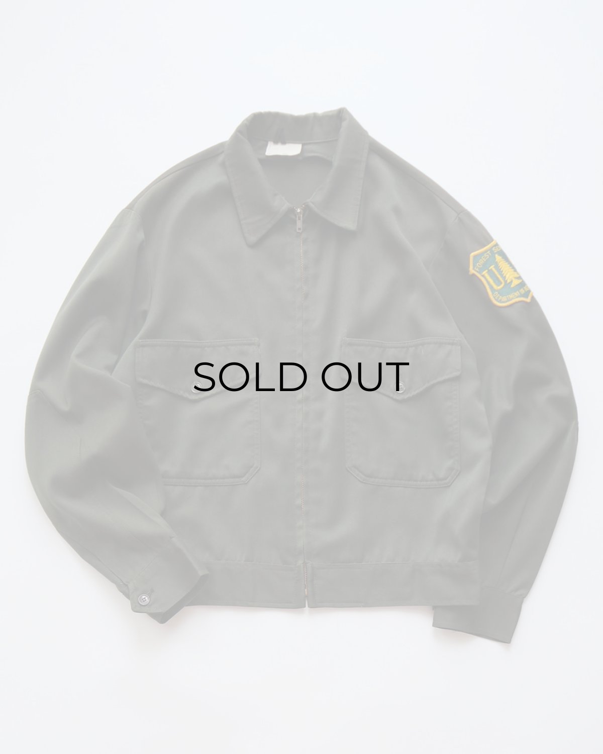 画像1: 60's Nudelman Bros. GABARDINE ZIP WORK JACKET with US FOREST SERVICE PATCH (1)