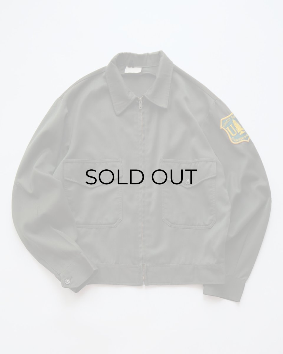 画像1: 60's Nudelman Bros. GABARDINE ZIP WORK JACKET with US FOREST SERVICE PATCH (1)