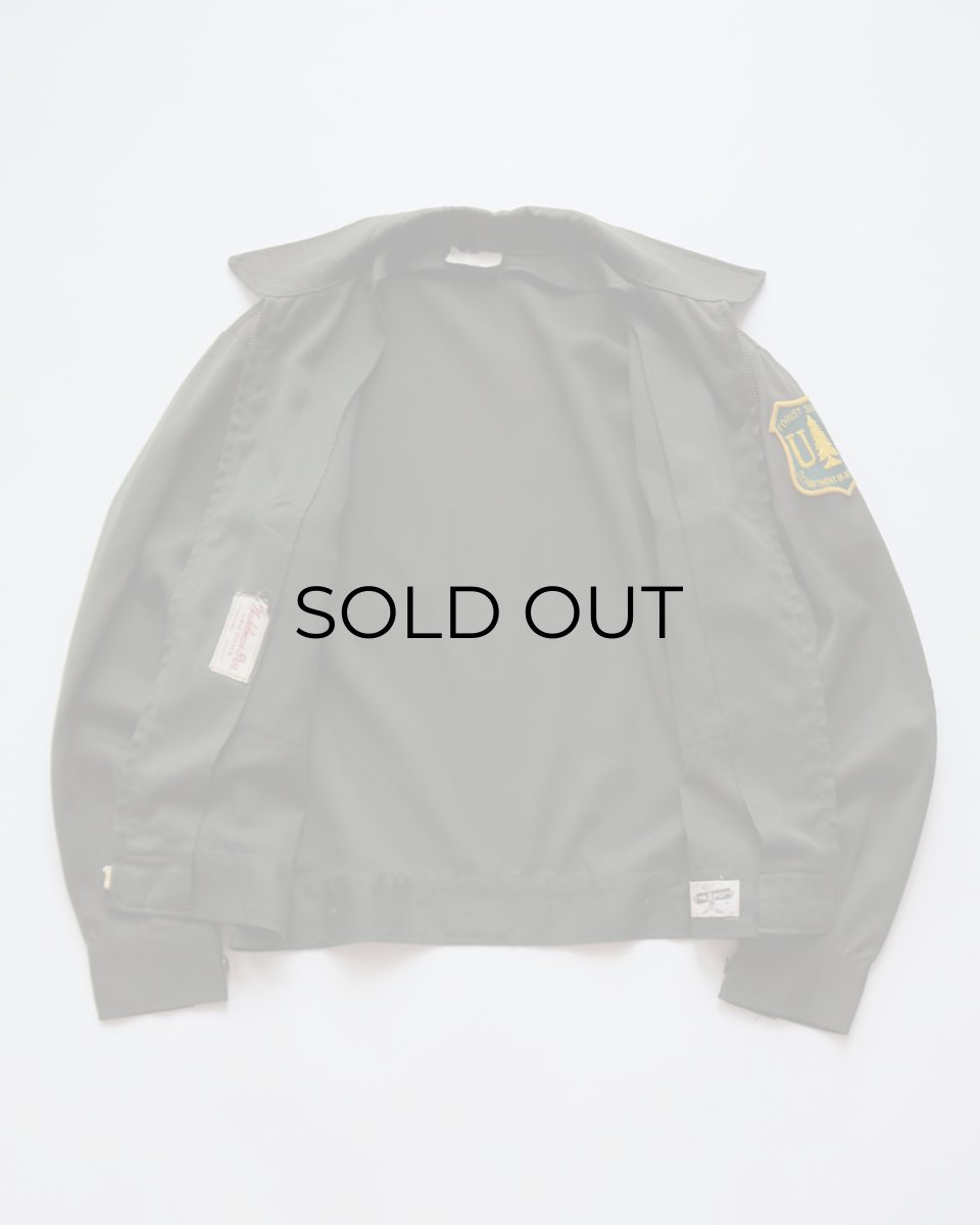 画像2: 60's Nudelman Bros. GABARDINE ZIP WORK JACKET with US FOREST SERVICE PATCH (2)
