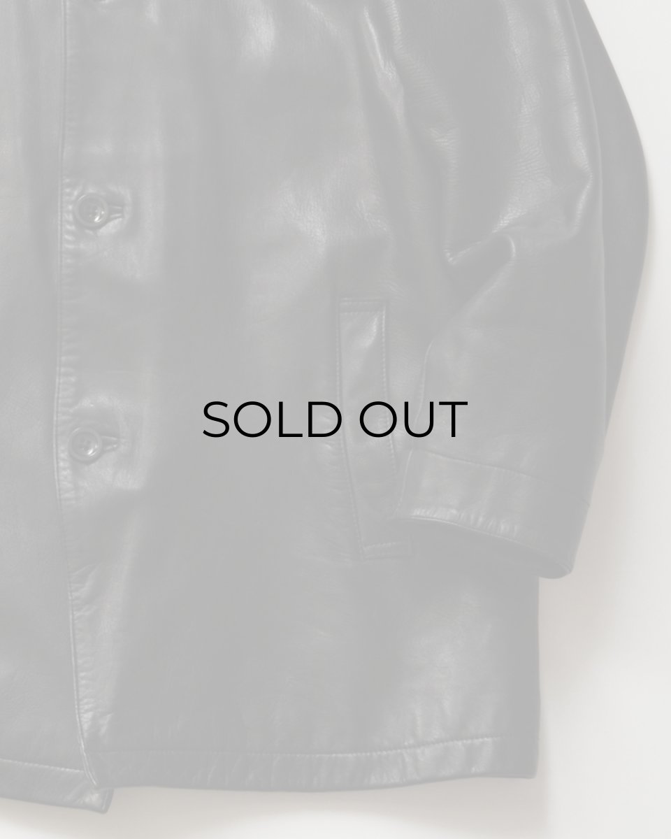 画像5: 90's BANANA REPUBLIC LEATHER CAR COAT (5)