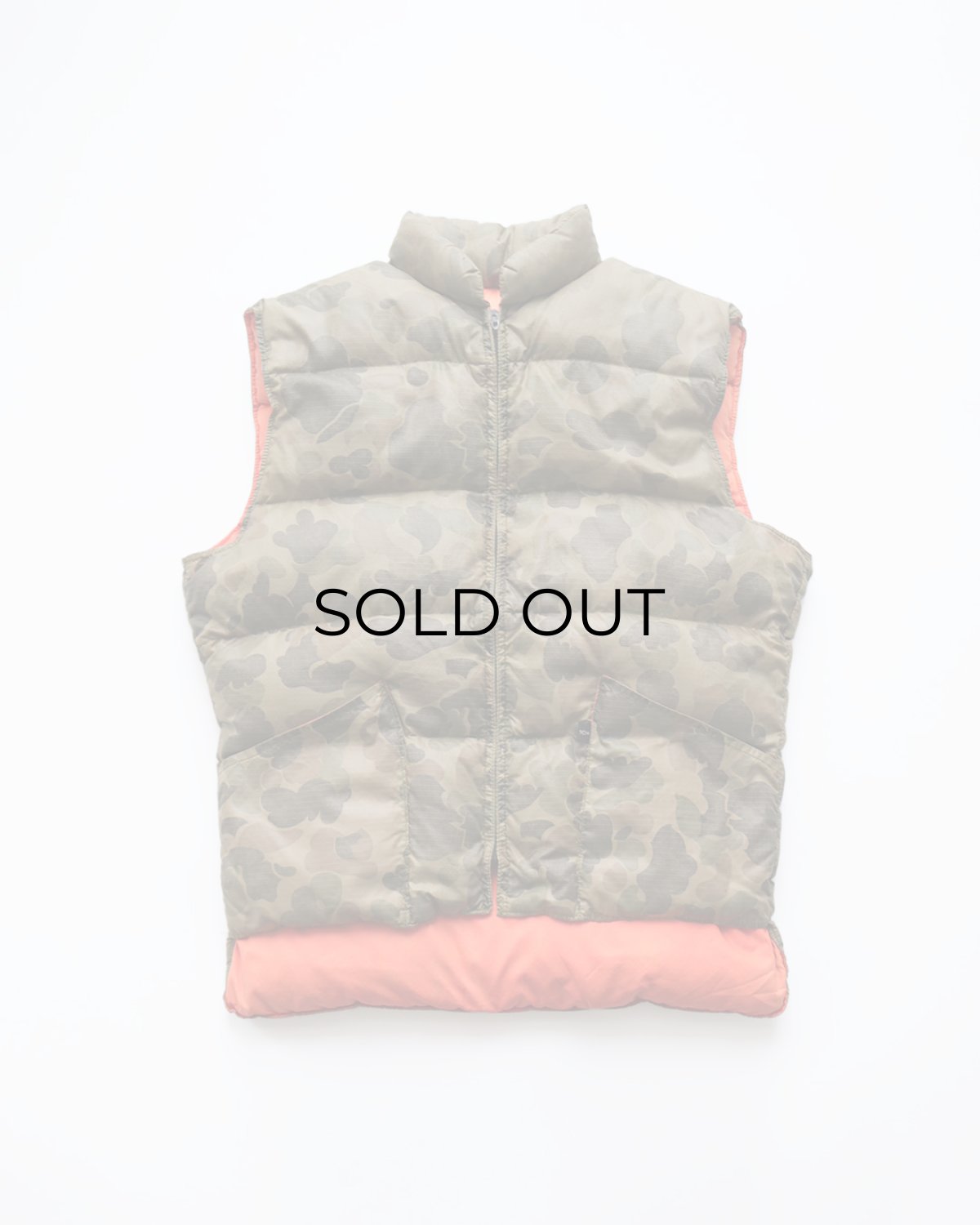 画像1: 〜80's 10X RIP-STOP NYLON PRINT DUCK HUNTER CAMOUFLAGE ZIP DOWN VEST "MADE IN USA" (1)