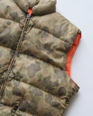 画像4: 〜80's 10X RIP-STOP NYLON PRINT DUCK HUNTER CAMOUFLAGE ZIP DOWN VEST "MADE IN USA" (4)