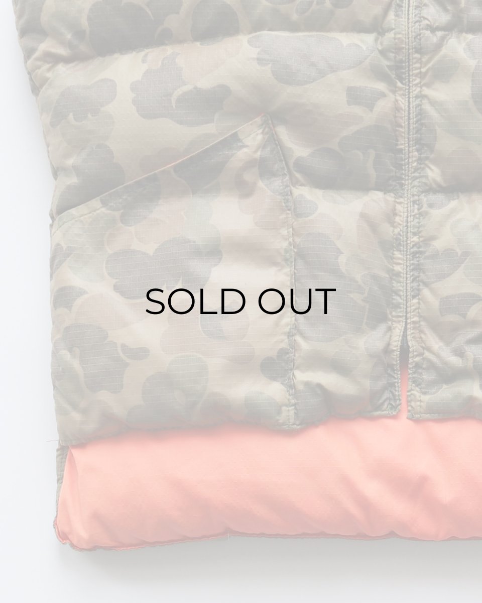 画像5: 〜80's 10X RIP-STOP NYLON PRINT DUCK HUNTER CAMOUFLAGE ZIP DOWN VEST "MADE IN USA" (5)