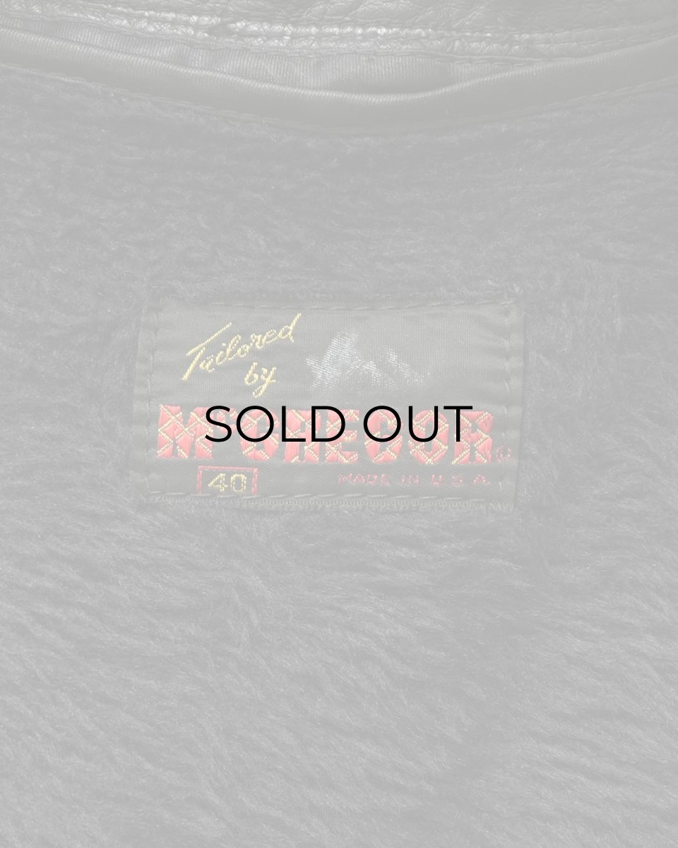 画像9: 60's McGREGOR LEATHER CAR COAT with BOA LINER (9)