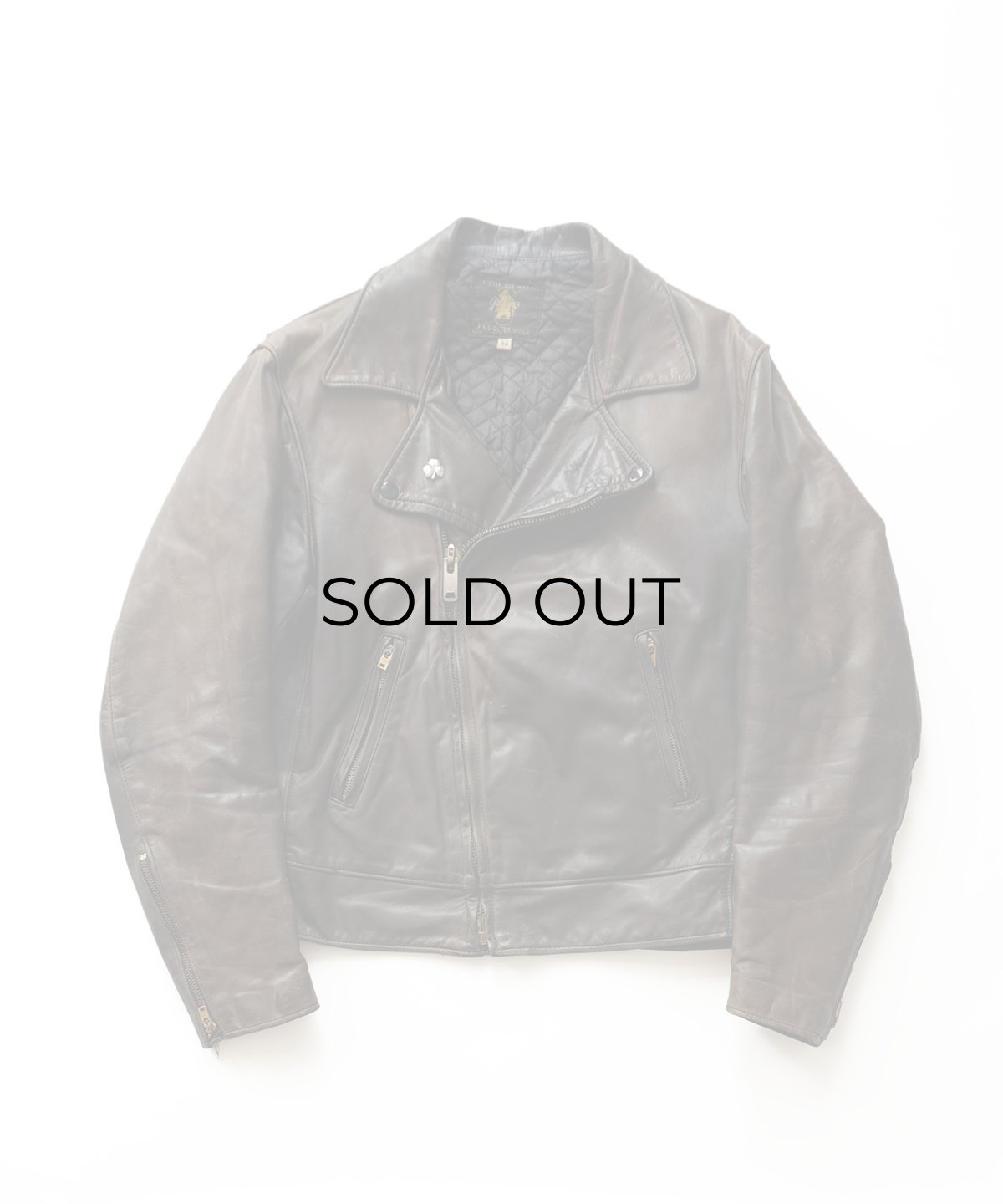 画像1: 70's Golden Bear LEATHER W-RIDERS JACKET (1)