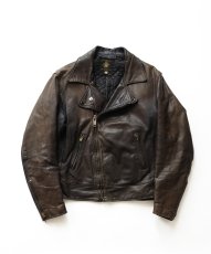 画像1: 70's Golden Bear LEATHER W-RIDERS JACKET (1)
