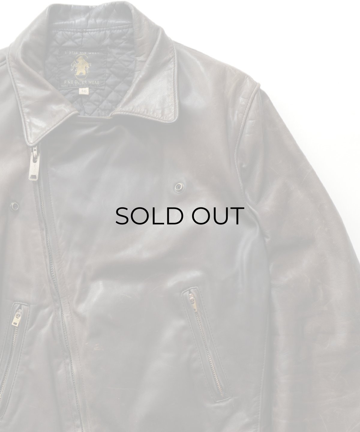 画像5: 70's Golden Bear LEATHER W-RIDERS JACKET (5)