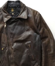 画像5: 70's Golden Bear LEATHER W-RIDERS JACKET (5)