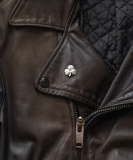 画像11: 70's Golden Bear LEATHER W-RIDERS JACKET (11)
