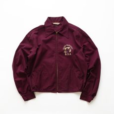 画像1: 〜60's Champion COTTON PRINT ZIP HARRINGTON JACKET "CAMP PARSONS BSA" (1)
