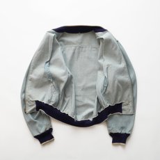 画像2: 〜60's UNKNOWN BRAND COTTON BLUE COVERT ZIP BLOUSON (2)