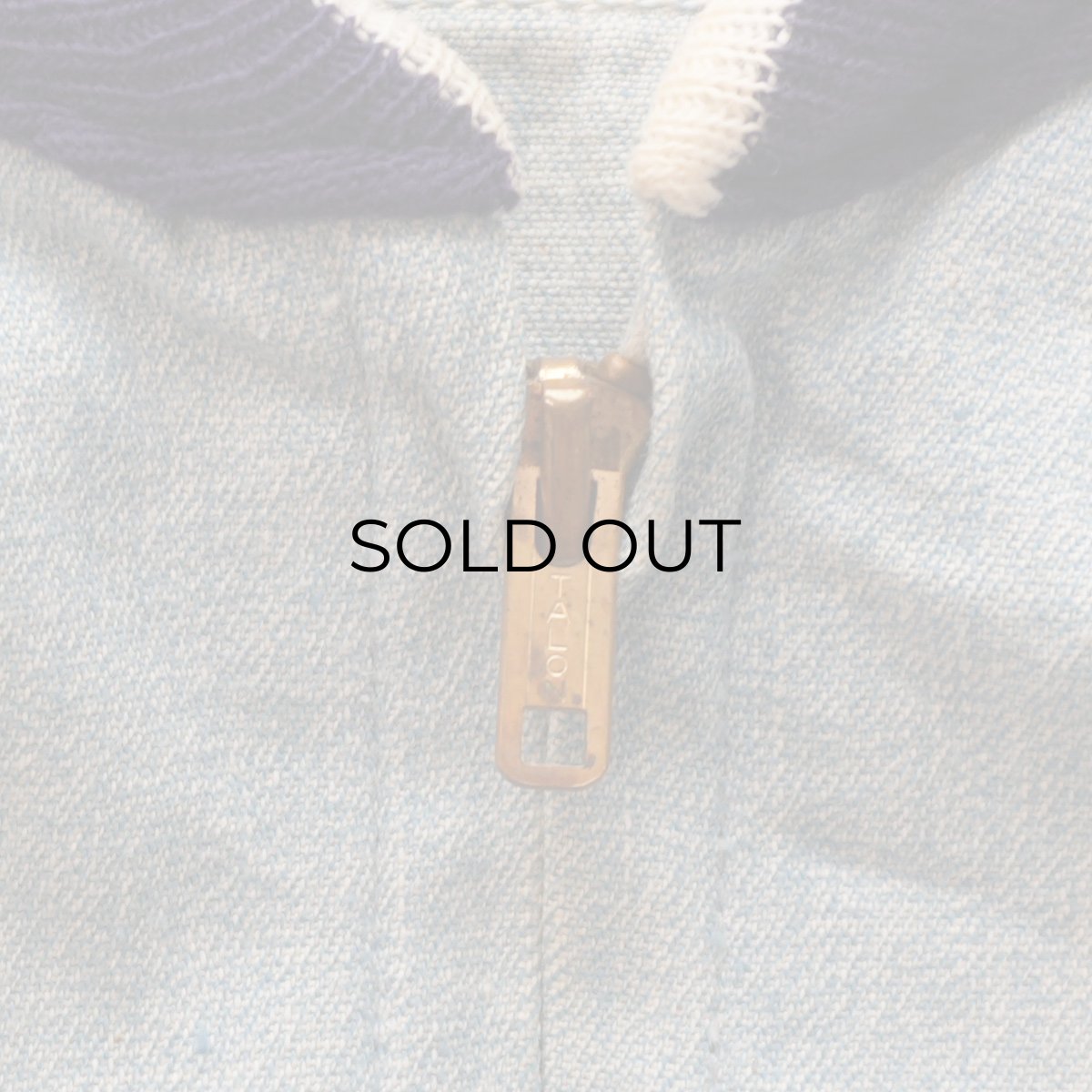 画像8: 〜60's UNKNOWN BRAND COTTON BLUE COVERT ZIP BLOUSON (8)