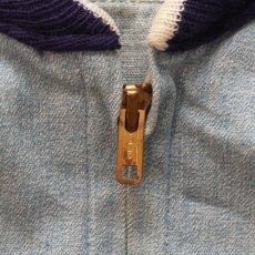 画像8: 〜60's UNKNOWN BRAND COTTON BLUE COVERT ZIP BLOUSON (8)